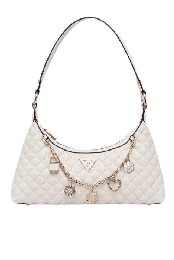 GUESS EVERLEE TOP ZIP SHOULDER BAG ΤΣΑΝΤΑ ΓΥΝΑΙΚΕΙΑ OFF WHITE
