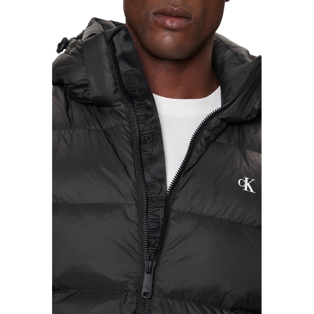 CALVIN KLEIN JEANS LS NYLN ZP OFF HD DW ΜΠΟΥΦΑΝ ΑΝΔΡΙΚΟ BLACK