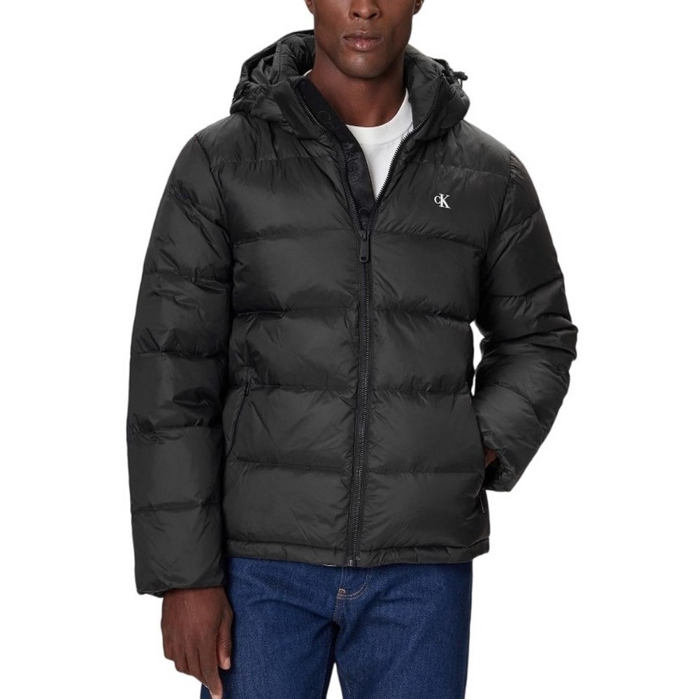 CALVIN KLEIN JEANS LS NYLN ZP OFF HD DW ΜΠΟΥΦΑΝ ΑΝΔΡΙΚΟ BLACK