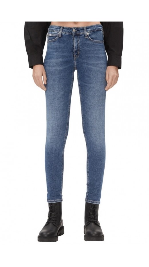 CALVIN KLEIN MID RISE SKINNY ΠΑΝΤΕΛΟΝΙ ΓΥΝΑΙΚΕΙΟ DENIM DARK