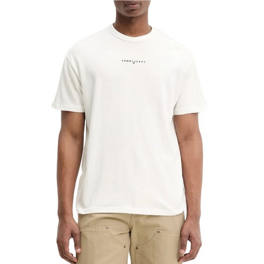 TOMMY JEANS RLX LINEAR LOGO TEE T-SHIRT ΜΠΛΟΥΖΑ ΑΝΔΡΙΚΗ ECRU
