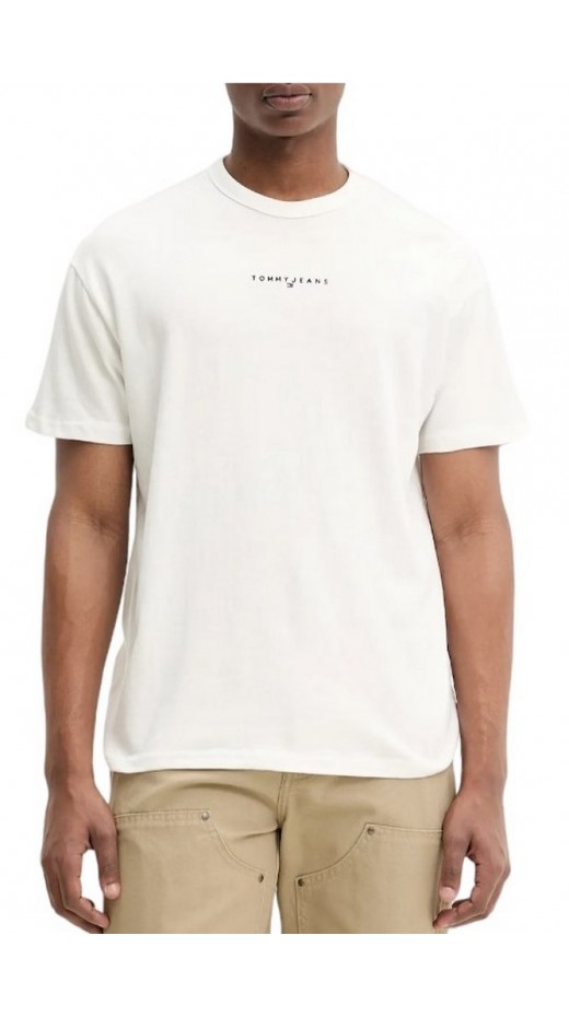 TOMMY JEANS RLX LINEAR LOGO TEE T-SHIRT ΜΠΛΟΥΖΑ ΑΝΔΡΙΚΗ ECRU