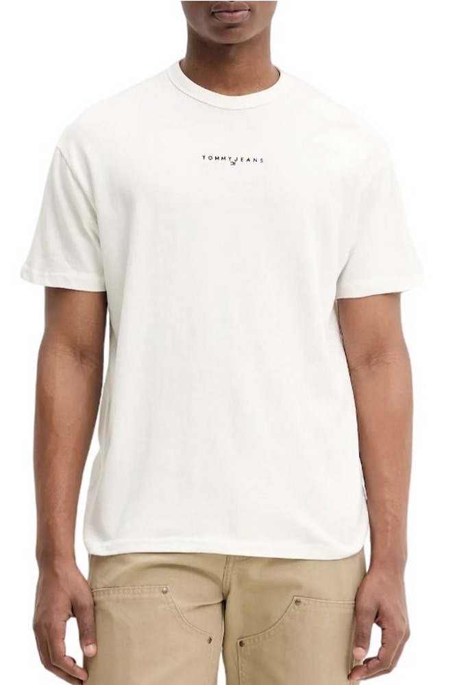 TOMMY JEANS RLX LINEAR LOGO TEE T-SHIRT ΜΠΛΟΥΖΑ ΑΝΔΡΙΚΗ ECRU