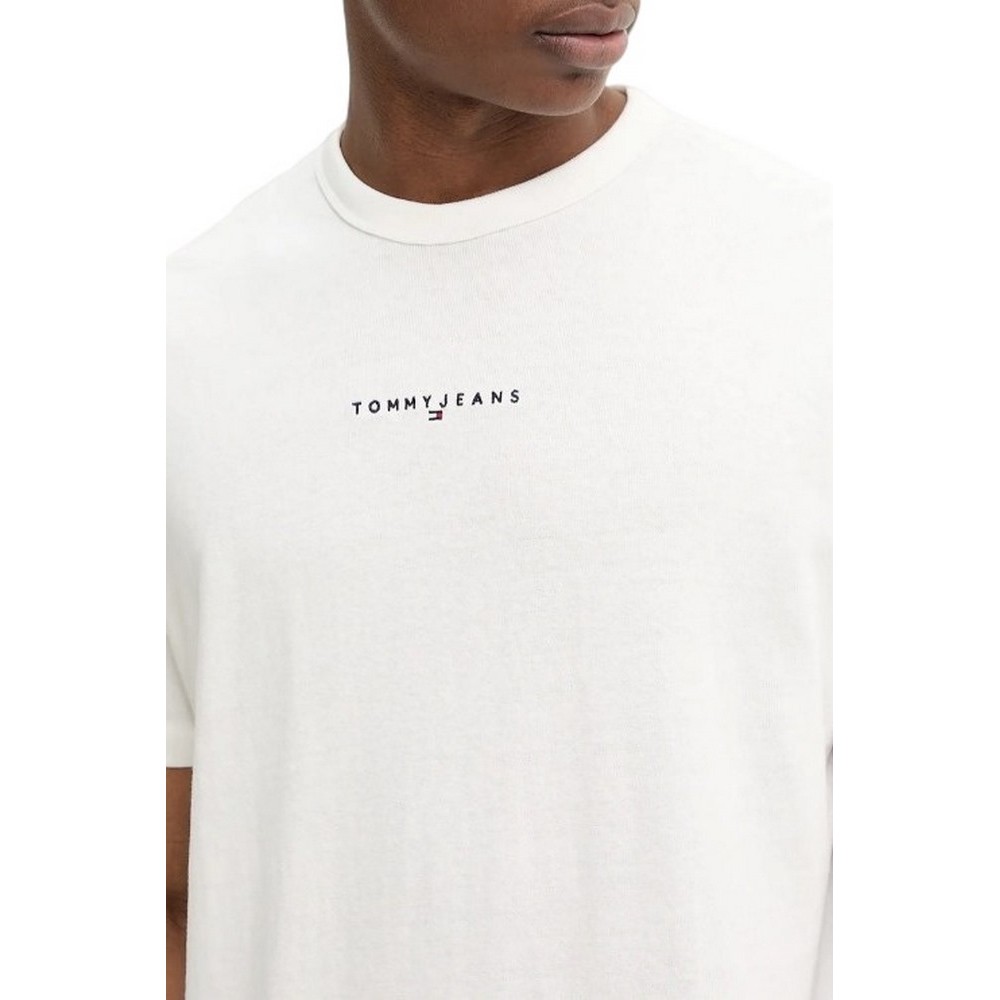 TOMMY JEANS RLX LINEAR LOGO TEE T-SHIRT ΜΠΛΟΥΖΑ ΑΝΔΡΙΚΗ ECRU