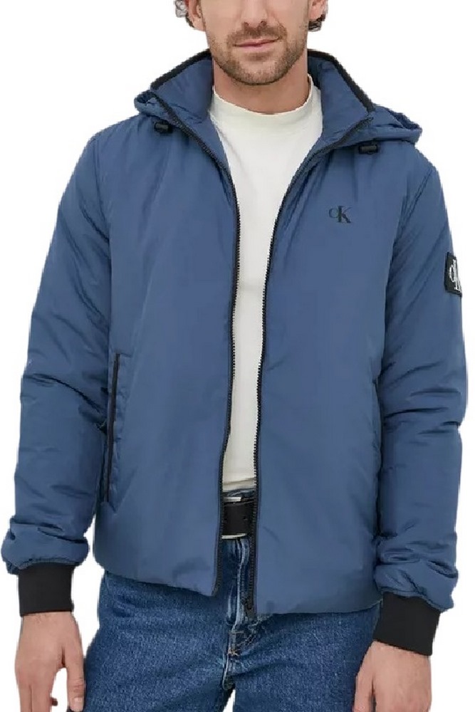 CALVIN KLEIN JEANS HOODED HARRINGTON JACKET ΜΠΟΥΦΑΝ ΑΝΔΡΙΚΟ BLUE