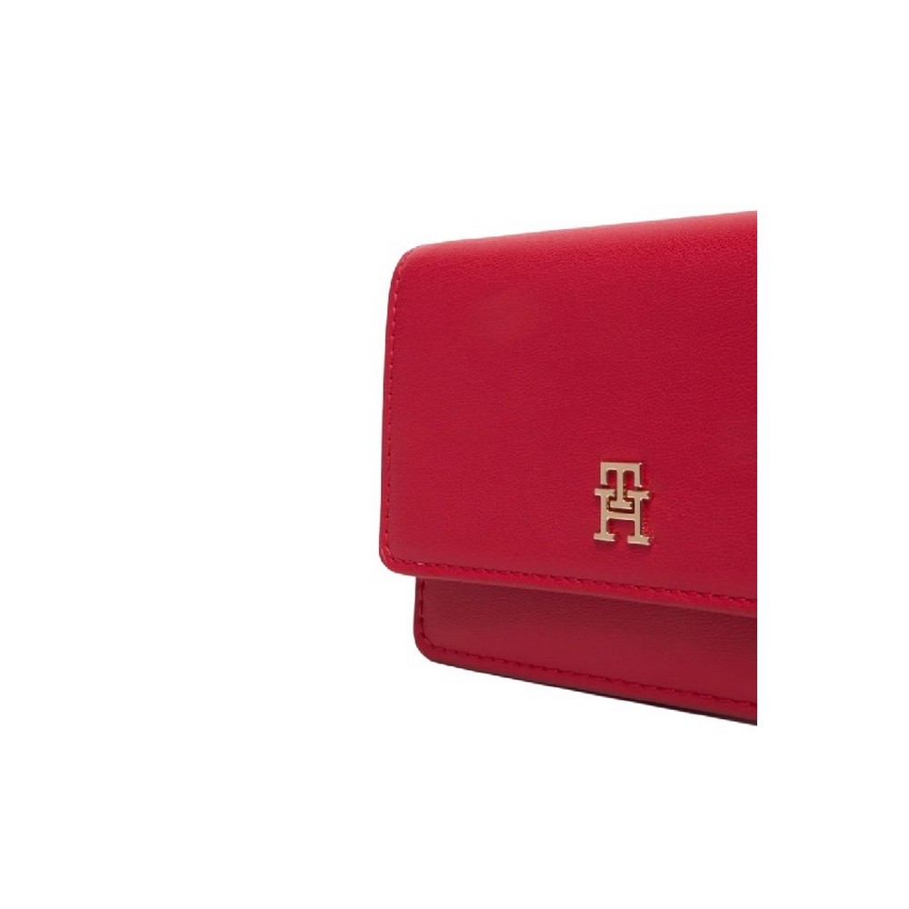 TOMMY HILFIGER ICON CARD HOLDER W/CHAIN ΠΟΡΤΟΦΟΛΙ ΓΥΝΑΙΚΕΙΟ RED
