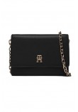 TOMMY HILFIGER ICON CARD HOLDER W/CHAIN ΠΟΡΤΟΦΟΛΙ ΓΥΝΑΙΚΕΙΟ BLACK