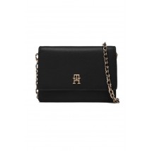 TOMMY HILFIGER ICON CARD HOLDER W/CHAIN ΠΟΡΤΟΦΟΛΙ ΓΥΝΑΙΚΕΙΟ BLACK