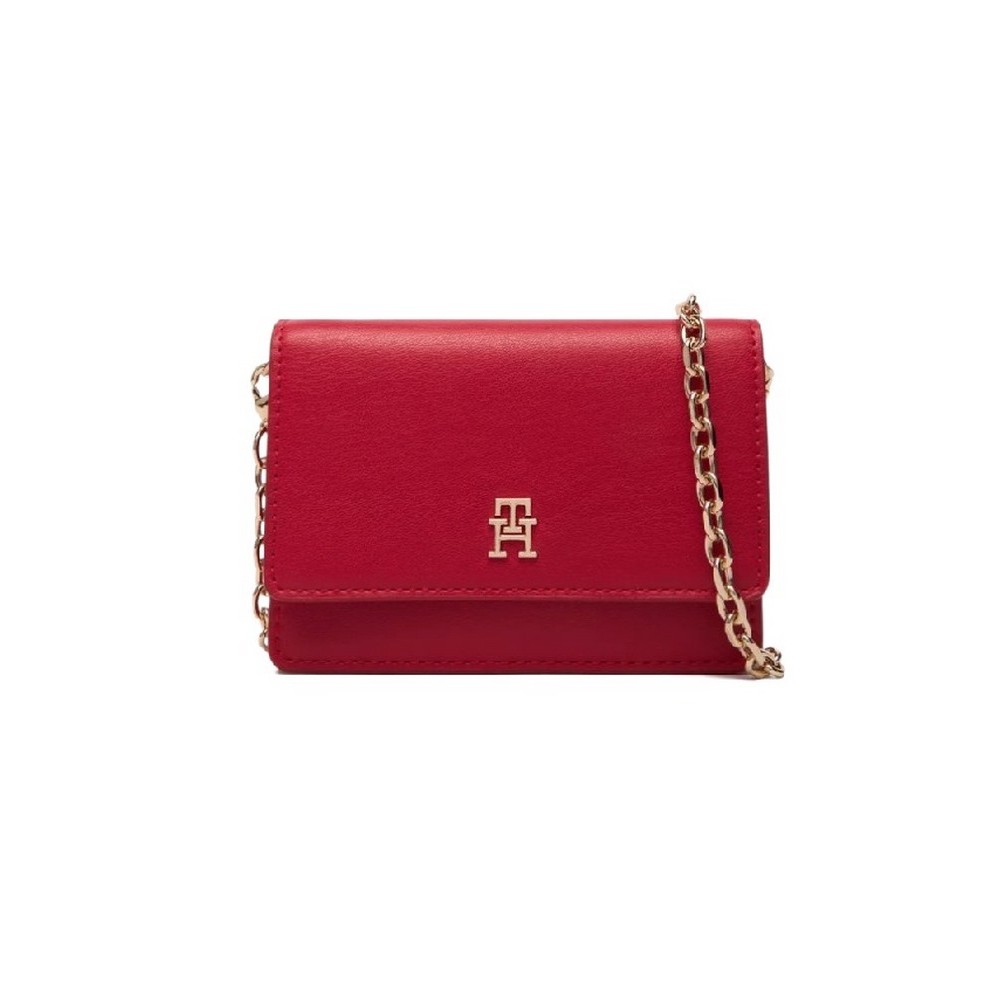 TOMMY HILFIGER ICON CARD HOLDER W/CHAIN ΠΟΡΤΟΦΟΛΙ ΓΥΝΑΙΚΕΙΟ RED