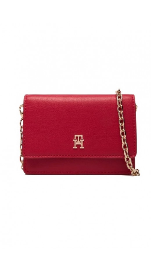 TOMMY HILFIGER ICON CARD HOLDER W/CHAIN ΠΟΡΤΟΦΟΛΙ ΓΥΝΑΙΚΕΙΟ RED