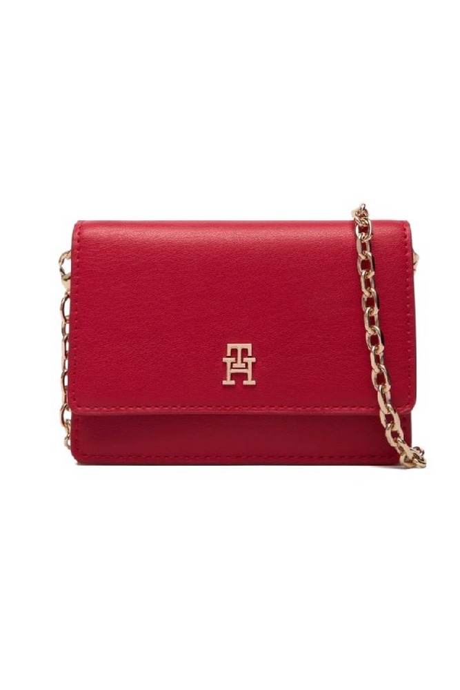 TOMMY HILFIGER ICON CARD HOLDER W/CHAIN ΠΟΡΤΟΦΟΛΙ ΓΥΝΑΙΚΕΙΟ RED
