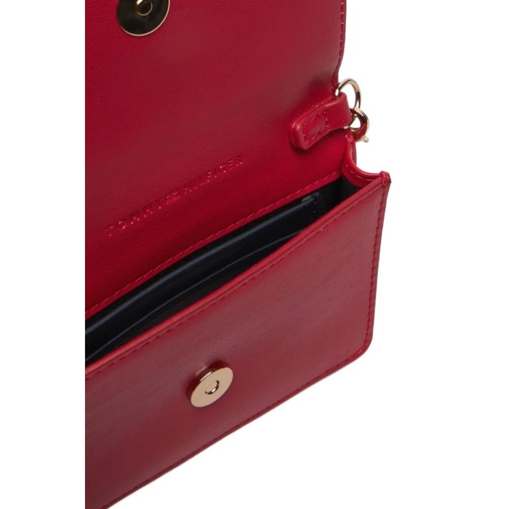TOMMY HILFIGER ICON CARD HOLDER W/CHAIN ΠΟΡΤΟΦΟΛΙ ΓΥΝΑΙΚΕΙΟ RED
