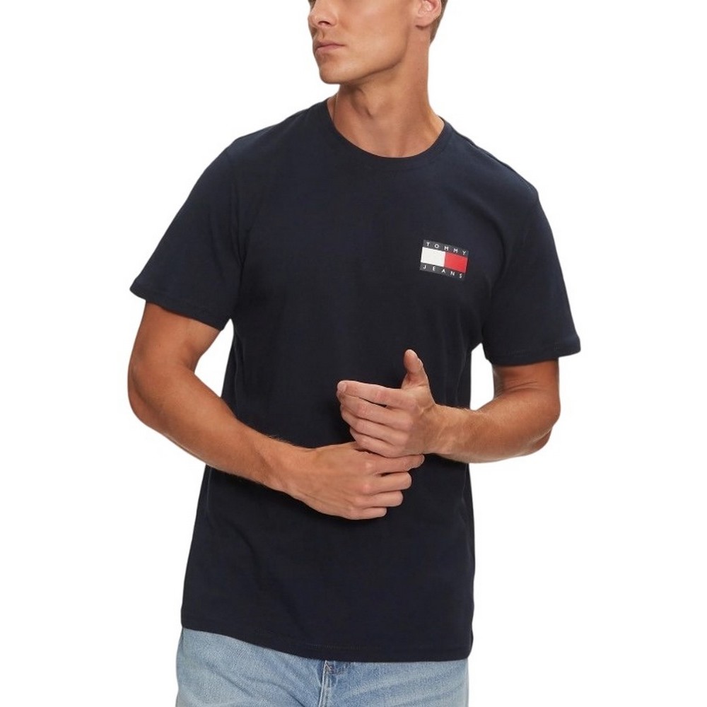 TOMMY JEANS SLIM ESSENTIAL FLAG TEE T-SHIRT ΜΠΛΟΥΖΑ ΑΝΔΡΙΚΗ NAVY