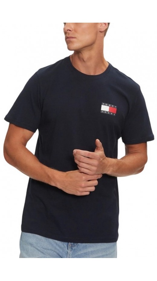 TOMMY JEANS SLIM ESSENTIAL FLAG TEE T-SHIRT ΜΠΛΟΥΖΑ ΑΝΔΡΙΚΗ NAVY