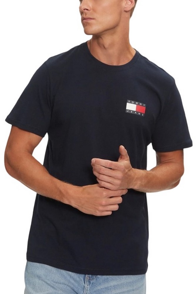 TOMMY JEANS SLIM ESSENTIAL FLAG TEE T-SHIRT ΜΠΛΟΥΖΑ ΑΝΔΡΙΚΗ NAVY