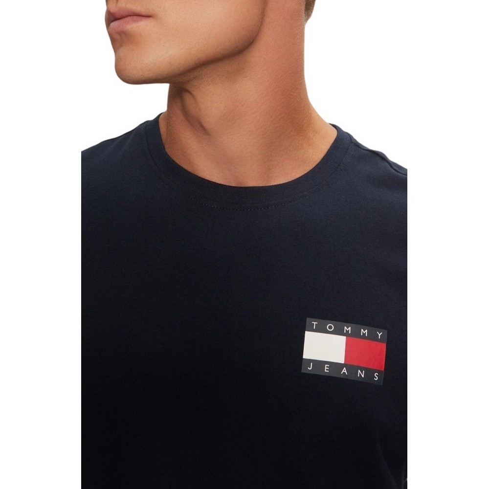 TOMMY JEANS SLIM ESSENTIAL FLAG TEE T-SHIRT ΜΠΛΟΥΖΑ ΑΝΔΡΙΚΗ NAVY
