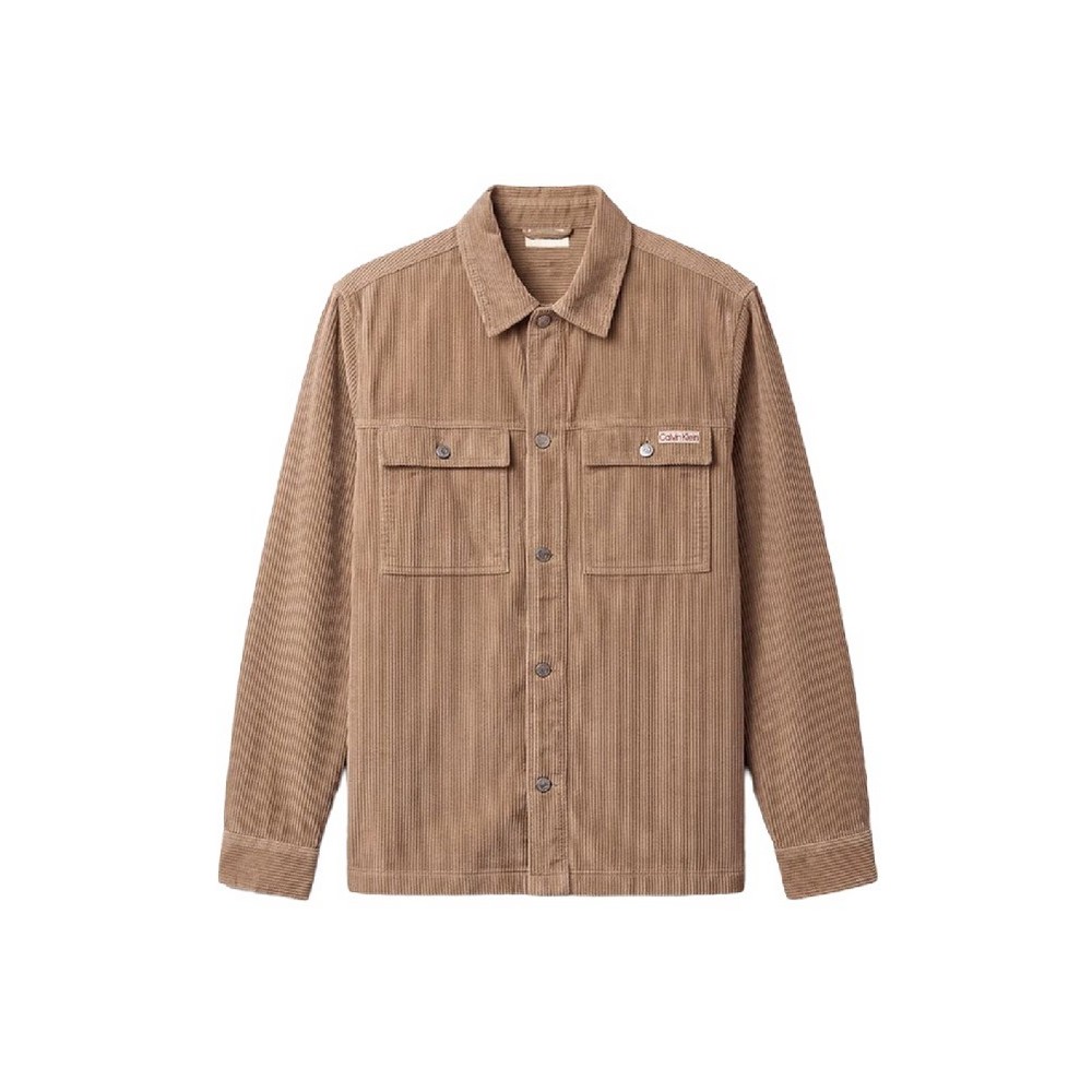 CALVIN KLEIN JEANS CORDUROY EASY OVERSHIRT ΠΟΥΚΑΜΙΣΟ ΑΝΔΡΙΚΟ BEIGE