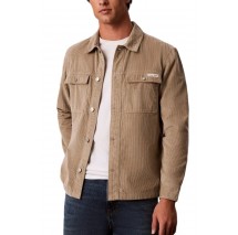 CALVIN KLEIN JEANS CORDUROY EASY OVERSHIRT ΠΟΥΚΑΜΙΣΟ ΑΝΔΡΙΚΟ BEIGE