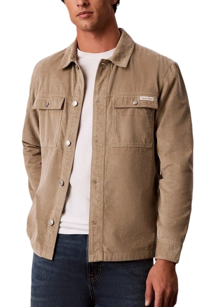 CALVIN KLEIN JEANS CORDUROY EASY OVERSHIRT ΠΟΥΚΑΜΙΣΟ ΑΝΔΡΙΚΟ BEIGE