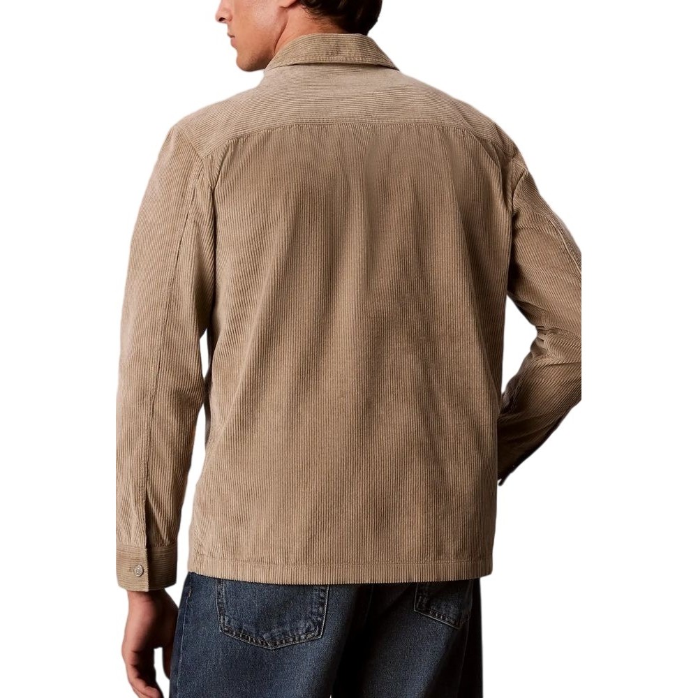CALVIN KLEIN JEANS CORDUROY EASY OVERSHIRT ΠΟΥΚΑΜΙΣΟ ΑΝΔΡΙΚΟ BEIGE