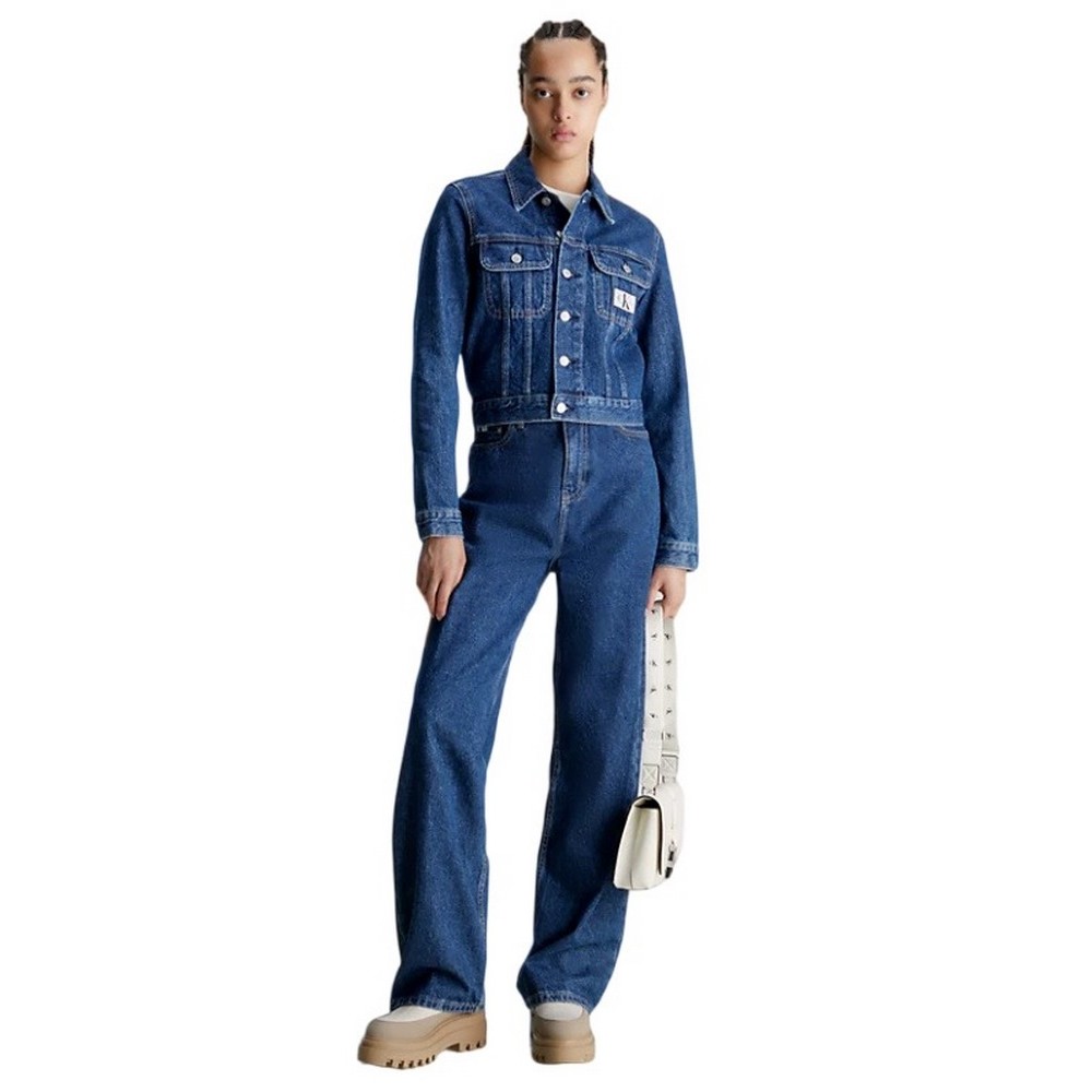 CALVIN KLEIN HIGH RISE RELAXED ΠΑΝΤΕΛΟΝΙ ΓΥΝΑΙΚΕΙΟ BLUΕ DENIM