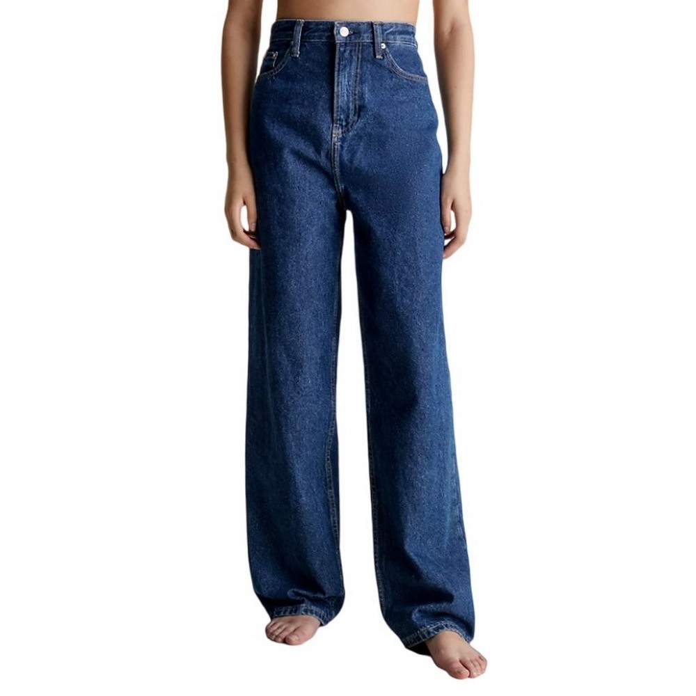 CALVIN KLEIN HIGH RISE RELAXED ΠΑΝΤΕΛΟΝΙ ΓΥΝΑΙΚΕΙΟ BLUΕ DENIM