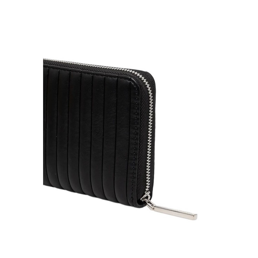 CALVIN KLEIN MINI LINE QUILT LG ZIP AROUND ΠΟΡΤΟΦΟΛΙ ΓΥΝΑΙΚΕΙΟ BLACK