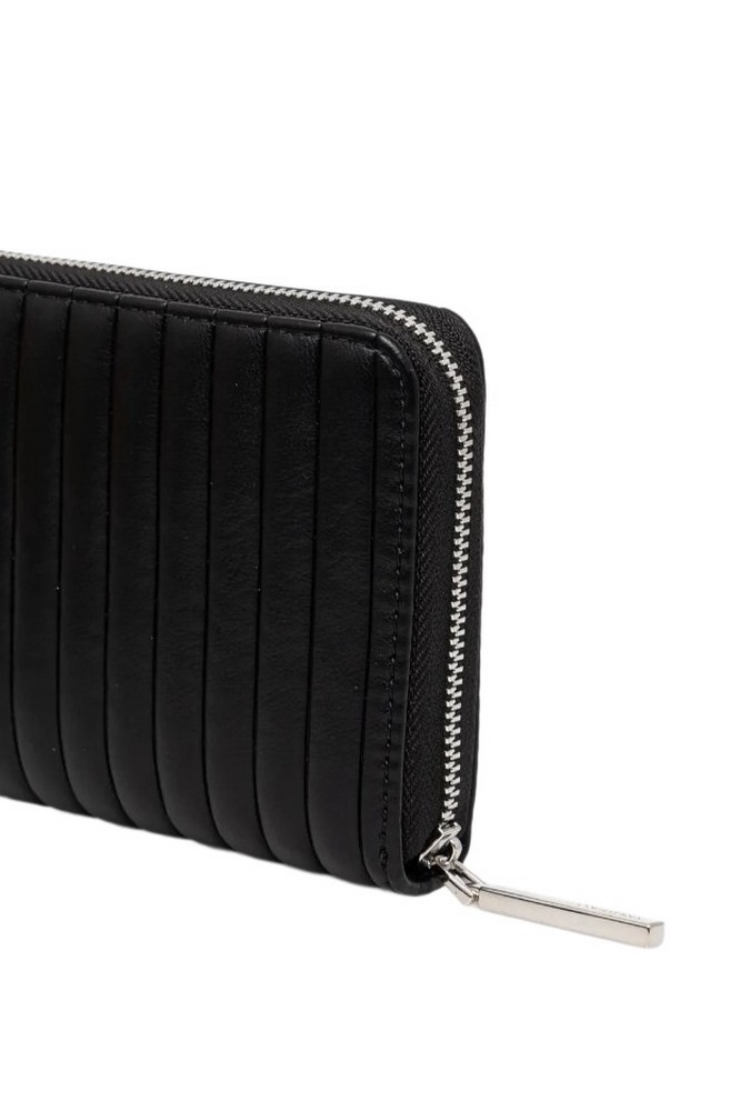 CALVIN KLEIN MINI LINE QUILT LG ZIP AROUND ΠΟΡΤΟΦΟΛΙ ΓΥΝΑΙΚΕΙΟ BLACK