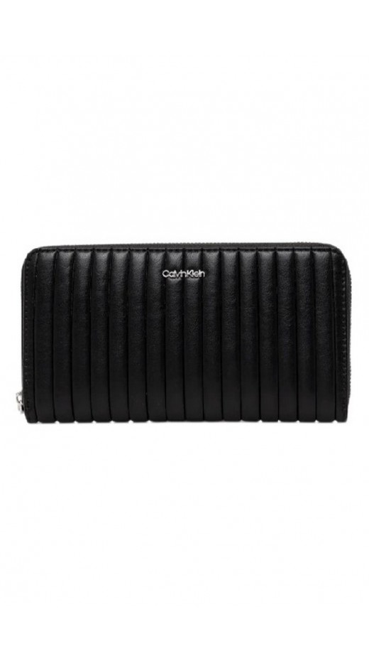 CALVIN KLEIN MINI LINE QUILT LG ZIP AROUND ΠΟΡΤΟΦΟΛΙ ΓΥΝΑΙΚΕΙΟ BLACK