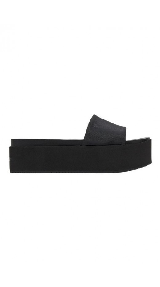 CALVIN KLEIN JEANS FLATFORM SANDAL SLIDE IN NYLON ΠΑΝΤΟΦΛΑ ΓΥΝΑΙΚΕΙΑ BLACK