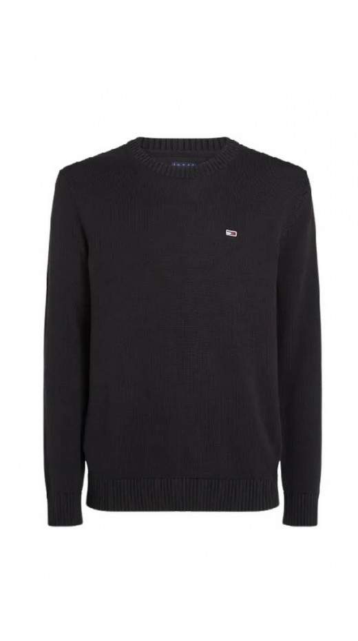 TOMMY JEANS SLIM ESSNTLS C-NECK SWEATER ΜΠΛΟΥΖΑ ΠΛΕΚΤΗ ΑΝΔΡΙΚΗ BLACK