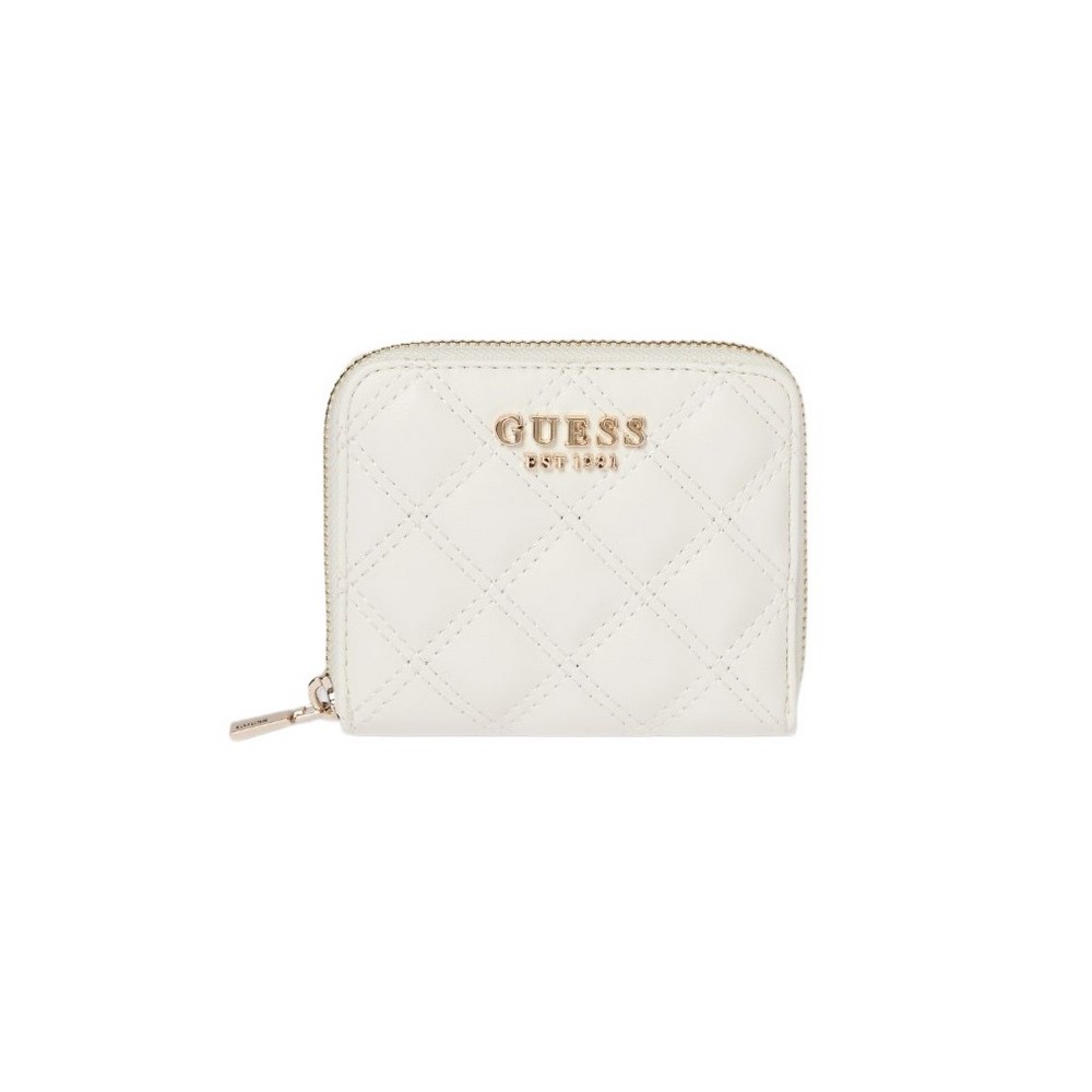 GUESS GIULLY SLG SMALL ZIP AROUND ΠΟΡΤΟΦΟΛΙ ΓΥΝΑΙΚΕΙΟ OFF WHITE