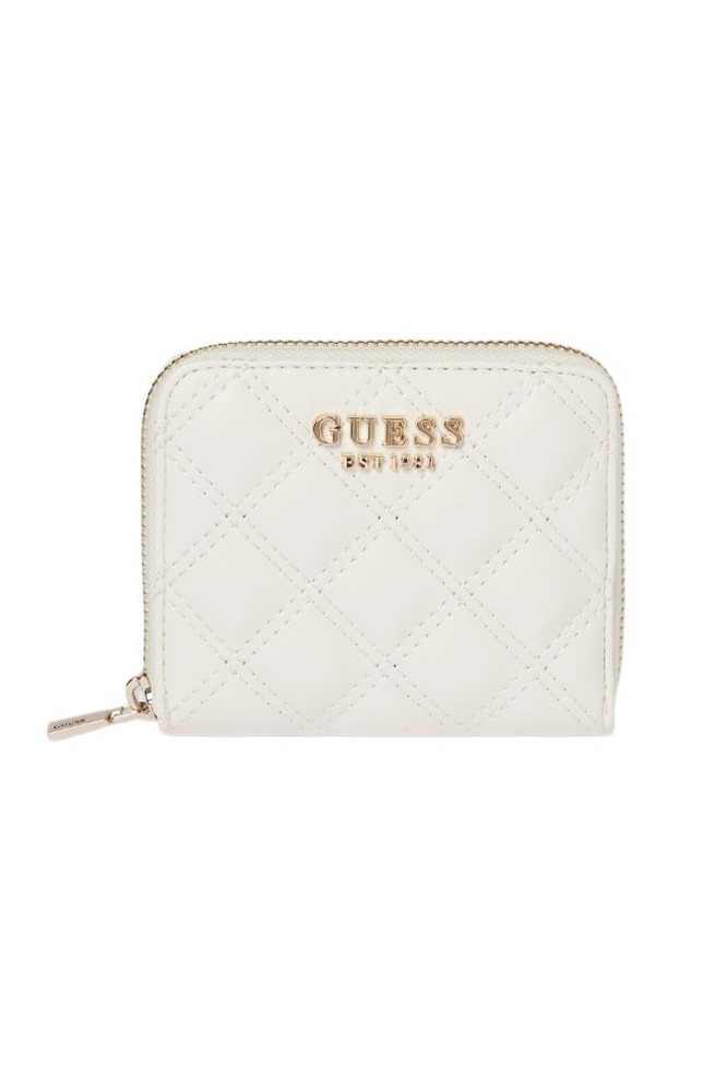 GUESS GIULLY SLG SMALL ZIP AROUND ΠΟΡΤΟΦΟΛΙ ΓΥΝΑΙΚΕΙΟ OFF WHITE