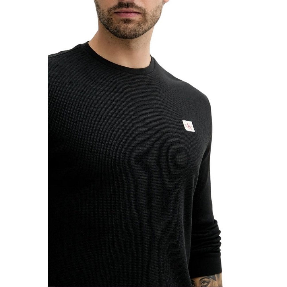 CALVIN KLEIN JEANS WAFFLE BADGE CREWNK TEE ΜΠΛΟΥΖΑ ΑΝΔΡΙΚΗ BLACK