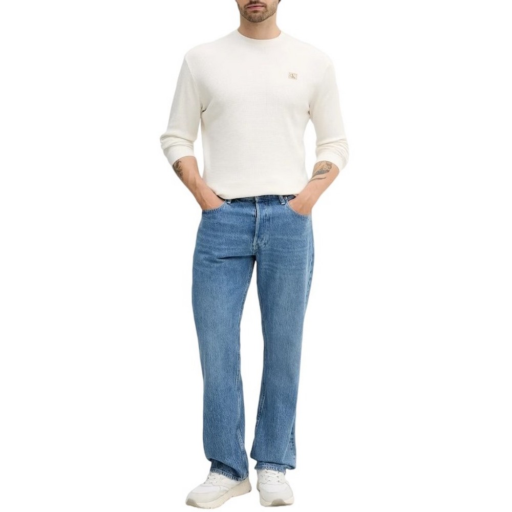 CALVIN KLEIN JEANS WAFFLE BADGE CREWNK TEE ΜΠΛΟΥΖΑ ΑΝΔΡΙΚΗ OFF WHITE