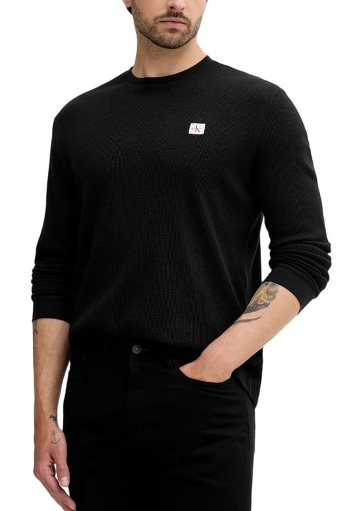 CALVIN KLEIN JEANS WAFFLE BADGE CREWNK TEE ΜΠΛΟΥΖΑ ΑΝΔΡΙΚΗ BLACK