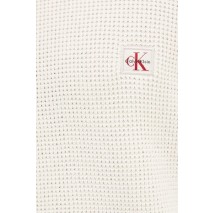 CALVIN KLEIN JEANS LS EZ COTTON WAFFLE CRWNK SWTR 9 T-SHIRT ΜΠΛΟΥΖΑ ΠΛΕΚΤΗ ΑΝΔΡΙΚΗ ECRU