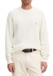 CALVIN KLEIN JEANS LS EZ COTTON WAFFLE CRWNK SWTR 9 T-SHIRT ΜΠΛΟΥΖΑ ΠΛΕΚΤΗ ΑΝΔΡΙΚΗ ECRU