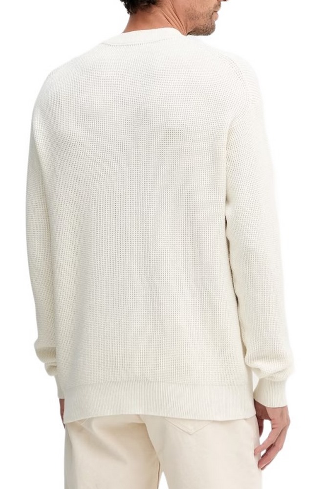 CALVIN KLEIN JEANS LS EZ COTTON WAFFLE CRWNK SWTR 9 T-SHIRT ΜΠΛΟΥΖΑ ΠΛΕΚΤΗ ΑΝΔΡΙΚΗ ECRU