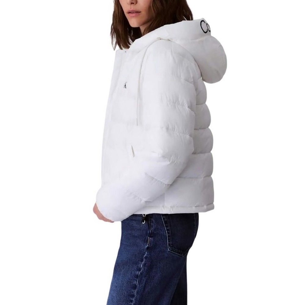 CALVIN KLEIN JEANS LIGHTWEIGHT LOGO PUFFER ΜΠΟΥΦΑΝ ΓΥΝΑΙΚΕΙΟ WHITE