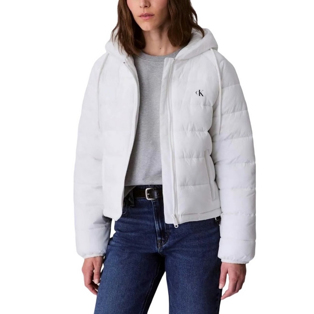 CALVIN KLEIN JEANS LIGHTWEIGHT LOGO PUFFER ΜΠΟΥΦΑΝ ΓΥΝΑΙΚΕΙΟ WHITE