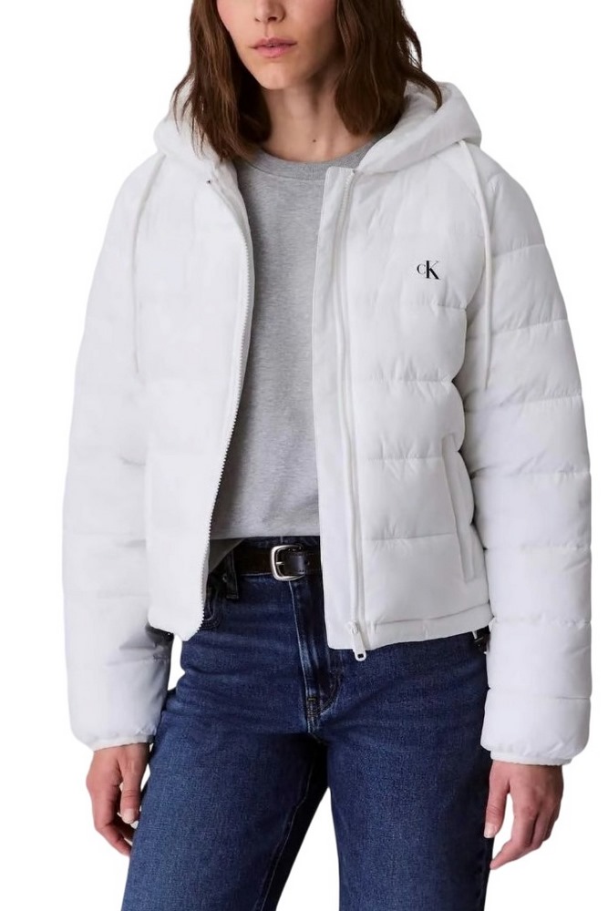 CALVIN KLEIN JEANS LIGHTWEIGHT LOGO PUFFER ΜΠΟΥΦΑΝ ΓΥΝΑΙΚΕΙΟ WHITE