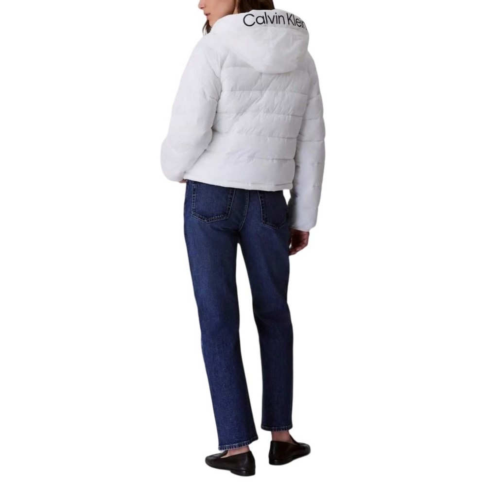 CALVIN KLEIN JEANS LIGHTWEIGHT LOGO PUFFER ΜΠΟΥΦΑΝ ΓΥΝΑΙΚΕΙΟ WHITE