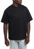 CALVIN KLEIN JEANS HI LOW EMB 16S JERSEY CN TEE T-SHIRT ΜΠΛΟΥΖΑ ΑΝΔΡΙΚΗ BLACK