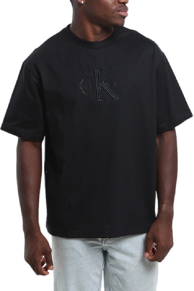 CALVIN KLEIN JEANS HI LOW EMB 16S JERSEY CN TEE T-SHIRT ΜΠΛΟΥΖΑ ΑΝΔΡΙΚΗ BLACK