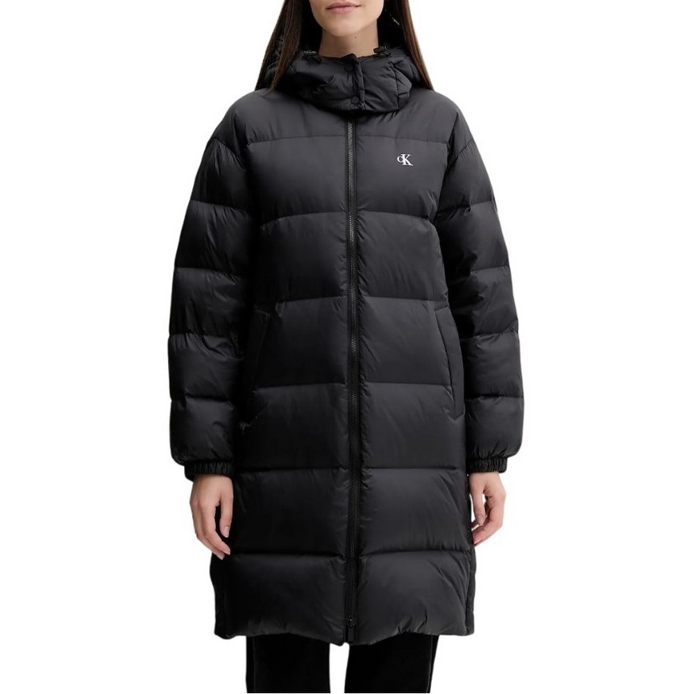 TOMMY JEANS ESSENTIAL MIDWEIGHT LONG PUFFER ΜΠΟΥΦΑΝ ΓΥΝΑΙΚΕΙΟ BLACK