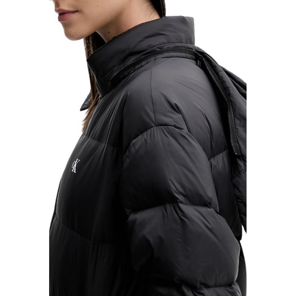 TOMMY JEANS ESSENTIAL MIDWEIGHT LONG PUFFER ΜΠΟΥΦΑΝ ΓΥΝΑΙΚΕΙΟ BLACK