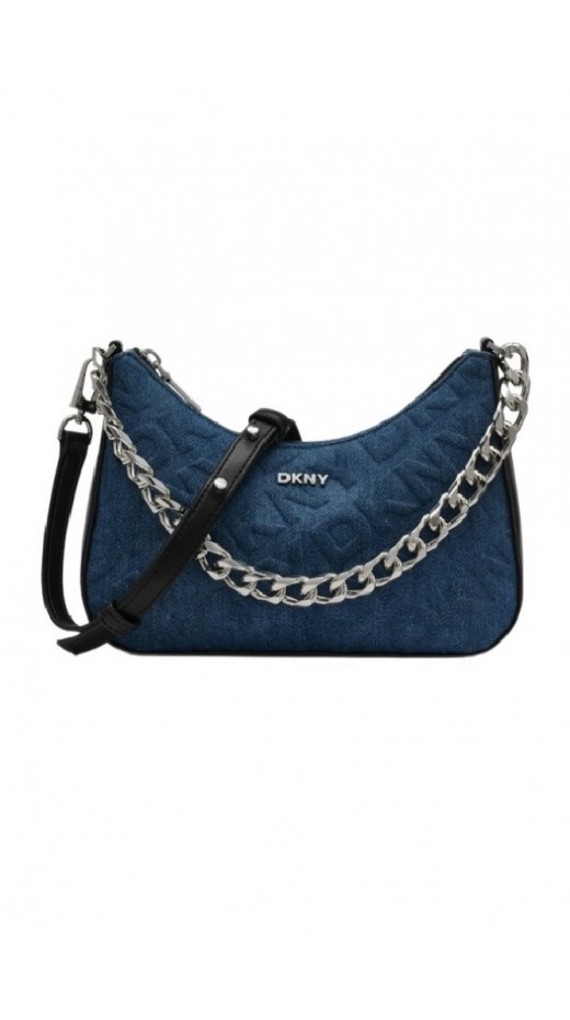 DKNY  JENNA CROSS BODY HANDBAG R52EVI10 ΤΣΑΝΤΑ ΓΥΝΑΙΚΕΙΑ BLUΕ DENIM