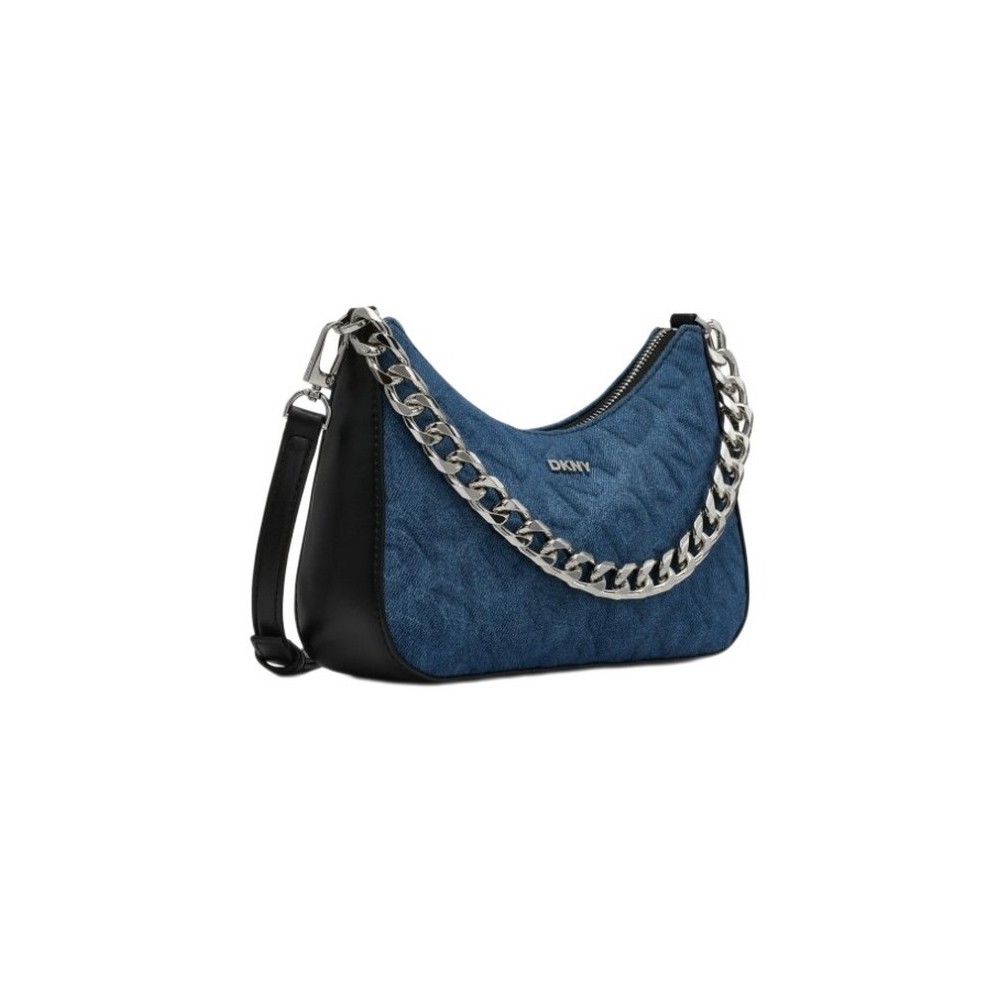 DKNY  JENNA CROSS BODY HANDBAG R52EVI10 ΤΣΑΝΤΑ ΓΥΝΑΙΚΕΙΑ BLUΕ DENIM