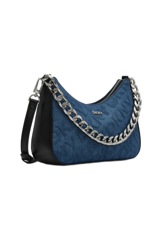 DKNY  JENNA CROSS BODY HANDBAG R52EVI10 ΤΣΑΝΤΑ ΓΥΝΑΙΚΕΙΑ BLUΕ DENIM